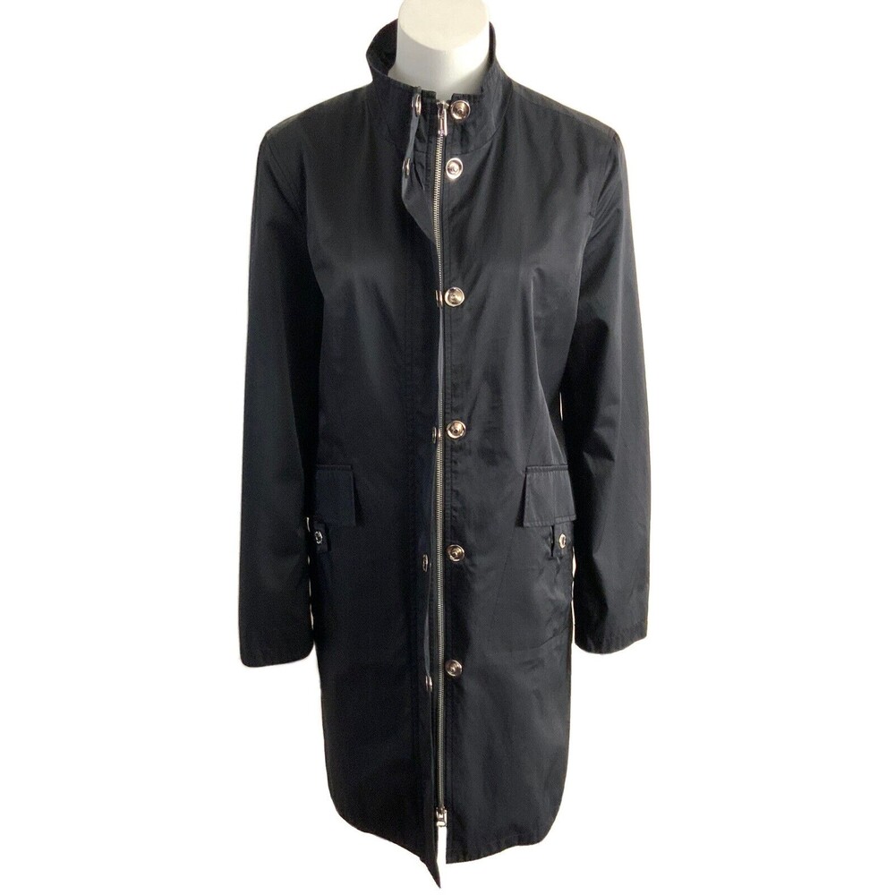 MICHAEL Michael Kors full Zip Long Sleeve Trench Black L - Picture 6 of 12